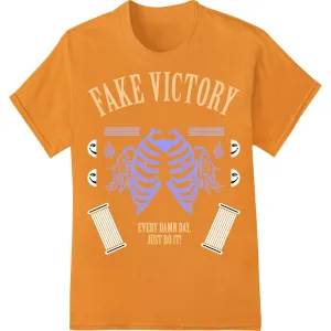Fake Victory Skeleton Ribcage Motivational Just Do It DTF