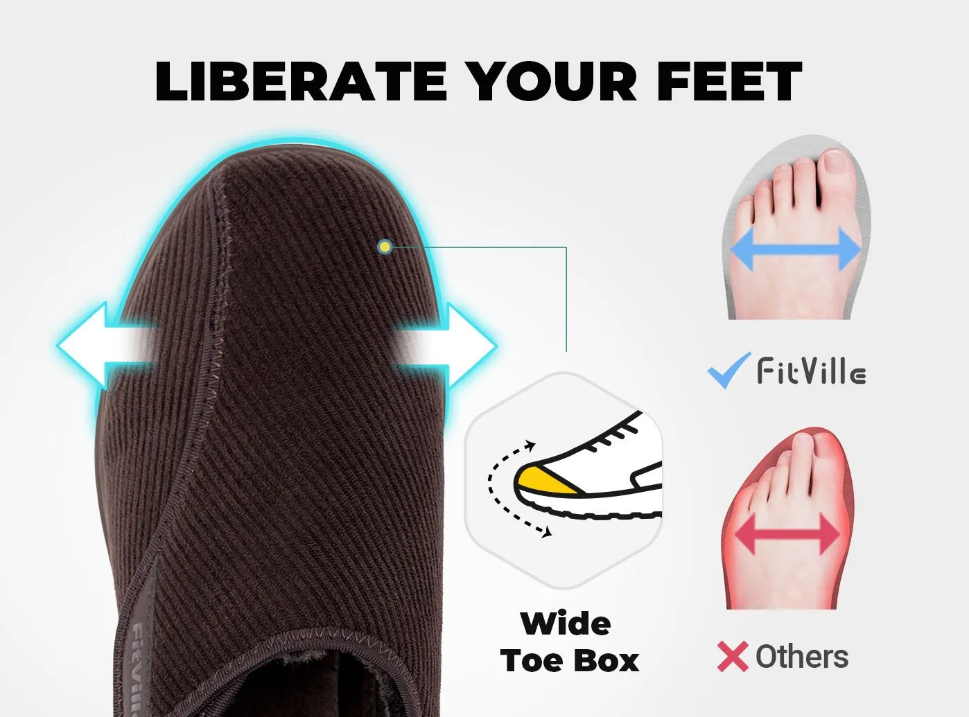 FitVille Men's EasyTop Comfort Slipper V1