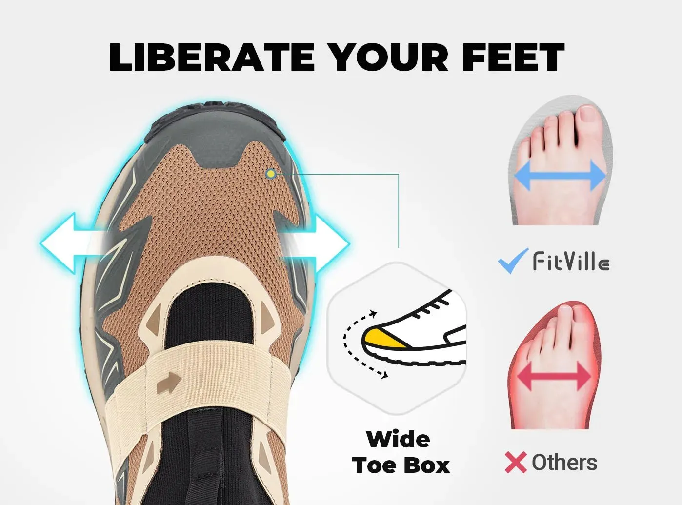 FitVille Men's Low-Top LugMax Hiking Shoes V4