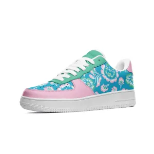 Floral Bouquet Unisex Low Top Leather Sneakers