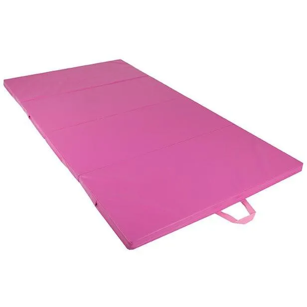 Foldable Gymnastics Mat with carry handles 8ft x 4ft x 50mm Pink or Blue