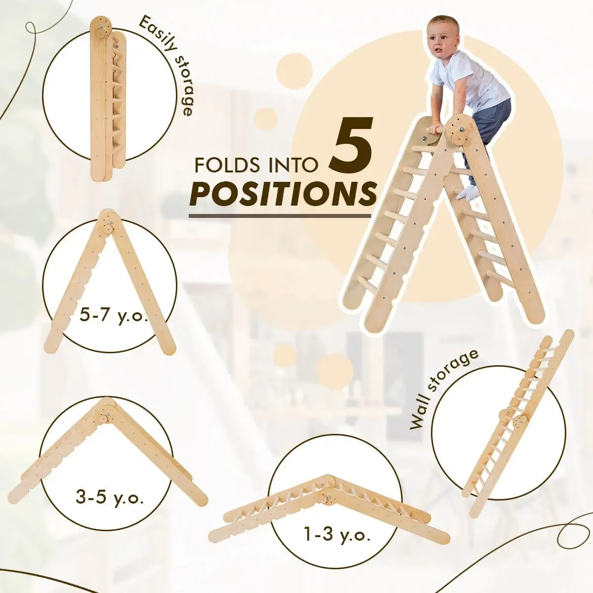 Goodevas 2in1 Schwedische Wand / Kletterleiter   Schaukel-Set aus Holz
