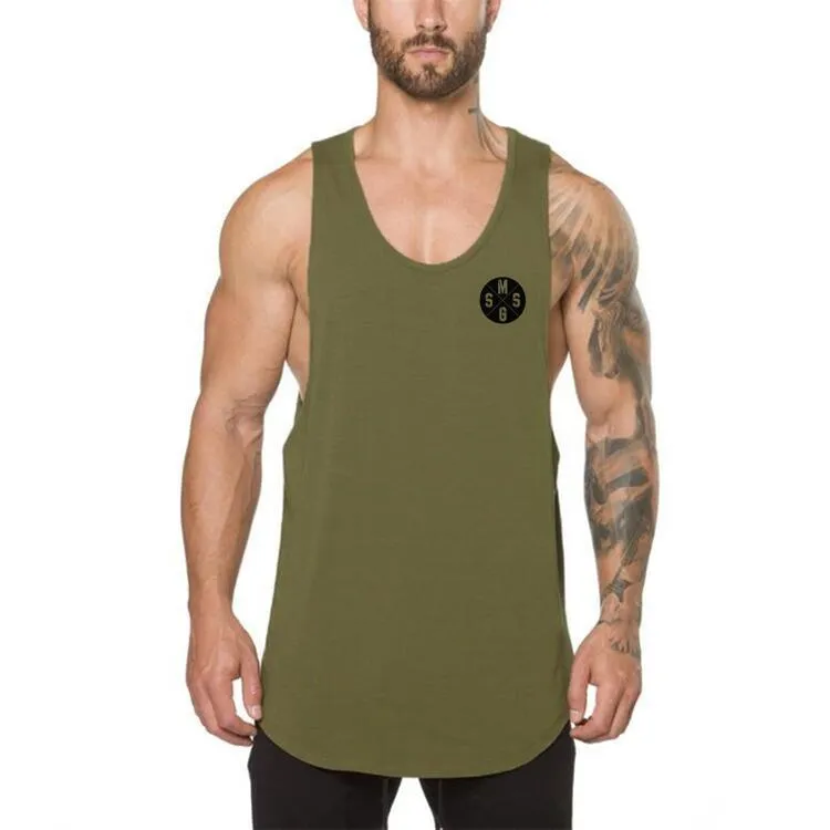 Great Brand gym clothing cotton singlets canotte bodybuilding stringer tank top - men fitness shirt (TM7)(1U101)(1U100)