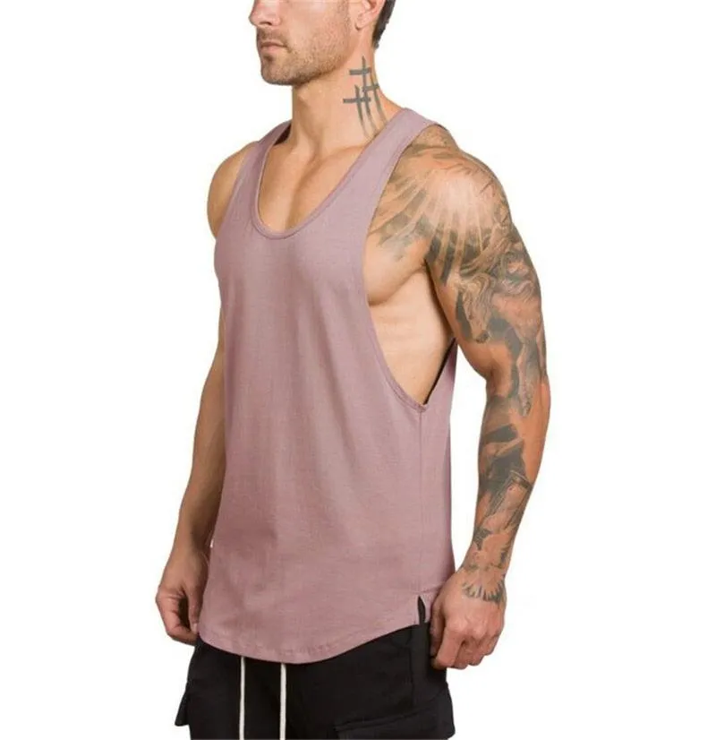 Great Brand gym clothing cotton singlets canotte bodybuilding stringer tank top - men fitness shirt (TM7)(1U101)(1U100)