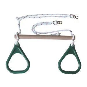 Gym Rings and Trapeze Bar Combo - Green