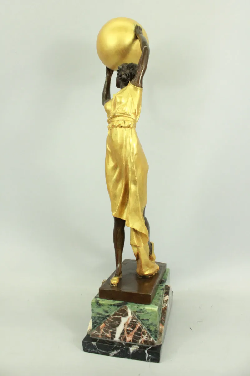 Handmade BEAUTIFUL SIGNED GENUINE BRONZE BALLERINA FIGURE SCULPTURE STATUE