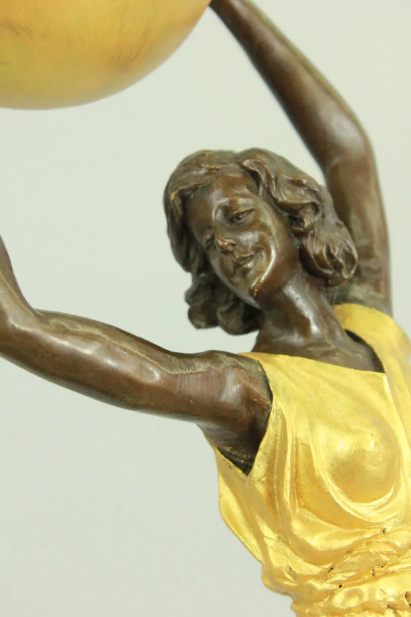 Handmade BEAUTIFUL SIGNED GENUINE BRONZE BALLERINA FIGURE SCULPTURE STATUE