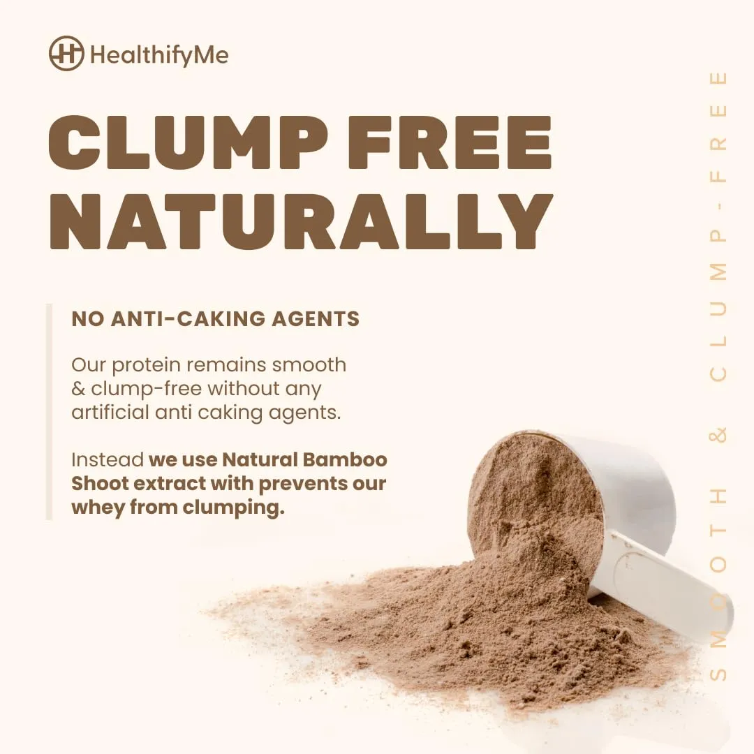 Healthifyme 100% Whey Protein Blend (Isolate and Concentrate) | Double Chocolate-500gms | 25.5gm protein, 5.6gm BCAA | With Digestive Enzymes | No added Sugar or Artificial Sweeteners | Zero Preservatives | Muscle Support & Recovery | Vegetarian