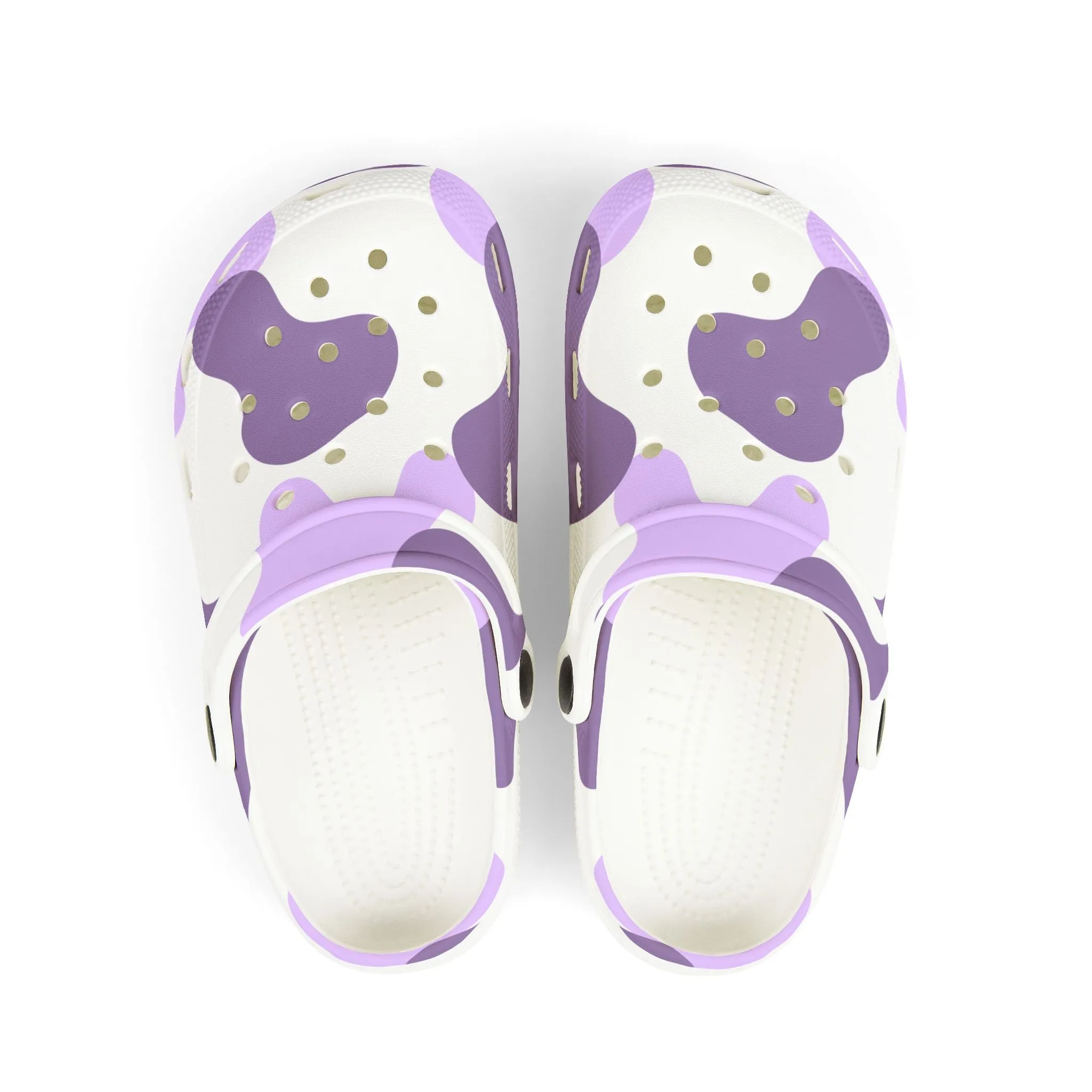 Kids' Purple Cow Print Clogs - Comfortable & Fun Summer Footwear