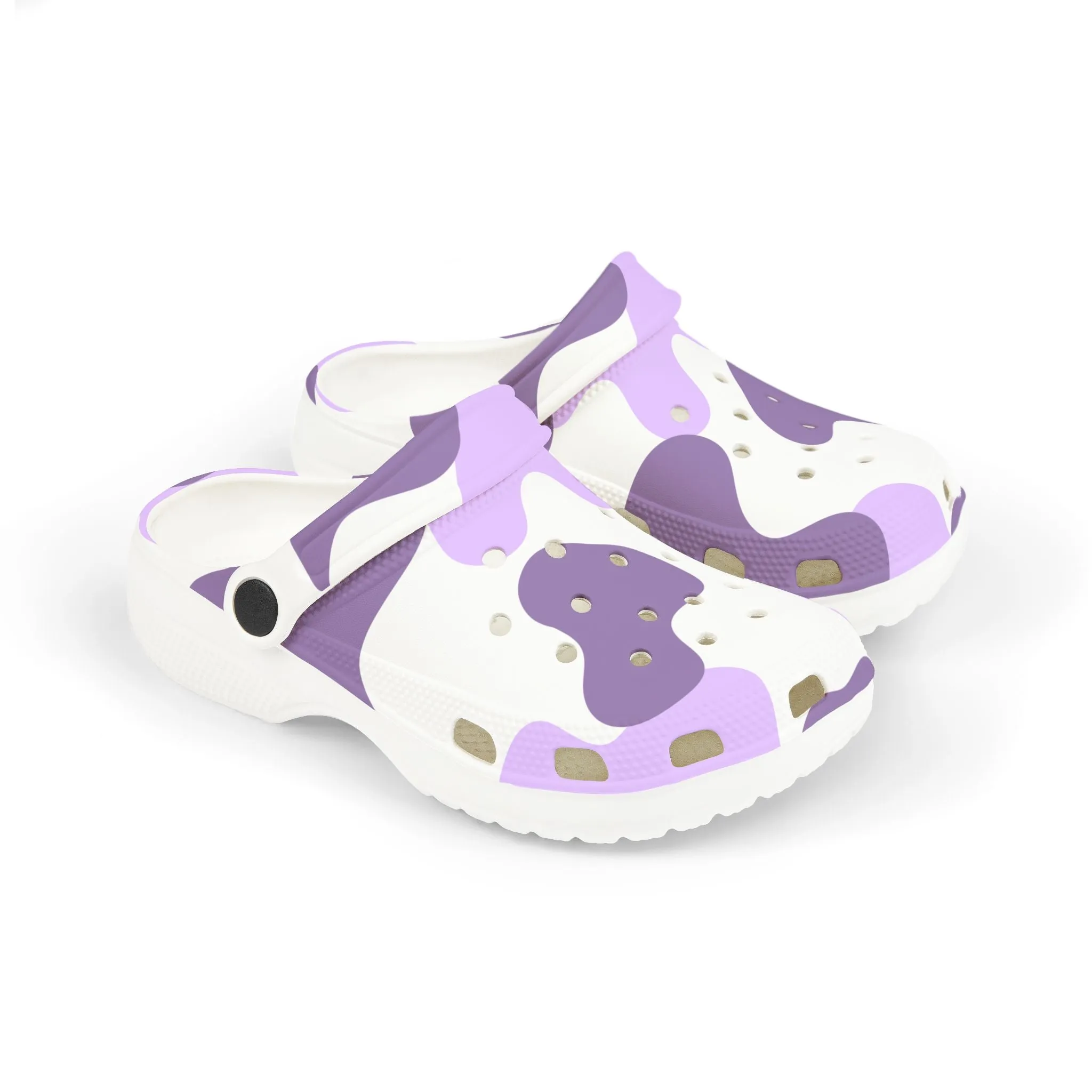 Kids' Purple Cow Print Clogs - Comfortable & Fun Summer Footwear