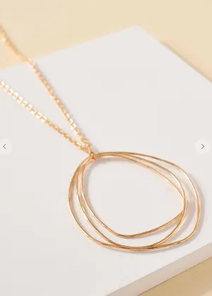 Layered Loops Pendant Necklace-Gold
