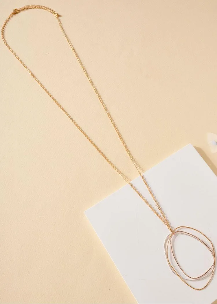 Layered Loops Pendant Necklace-Gold