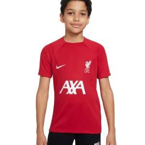 LIVERPOOL FC ACADEMY PRO BIG KIDS' NIKE DRI-FIT SHORT-SLEEVE FOOTBALL TOP RED