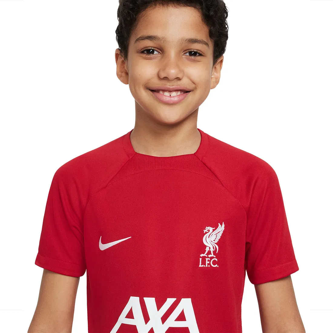 LIVERPOOL FC ACADEMY PRO BIG KIDS' NIKE DRI-FIT SHORT-SLEEVE FOOTBALL TOP RED