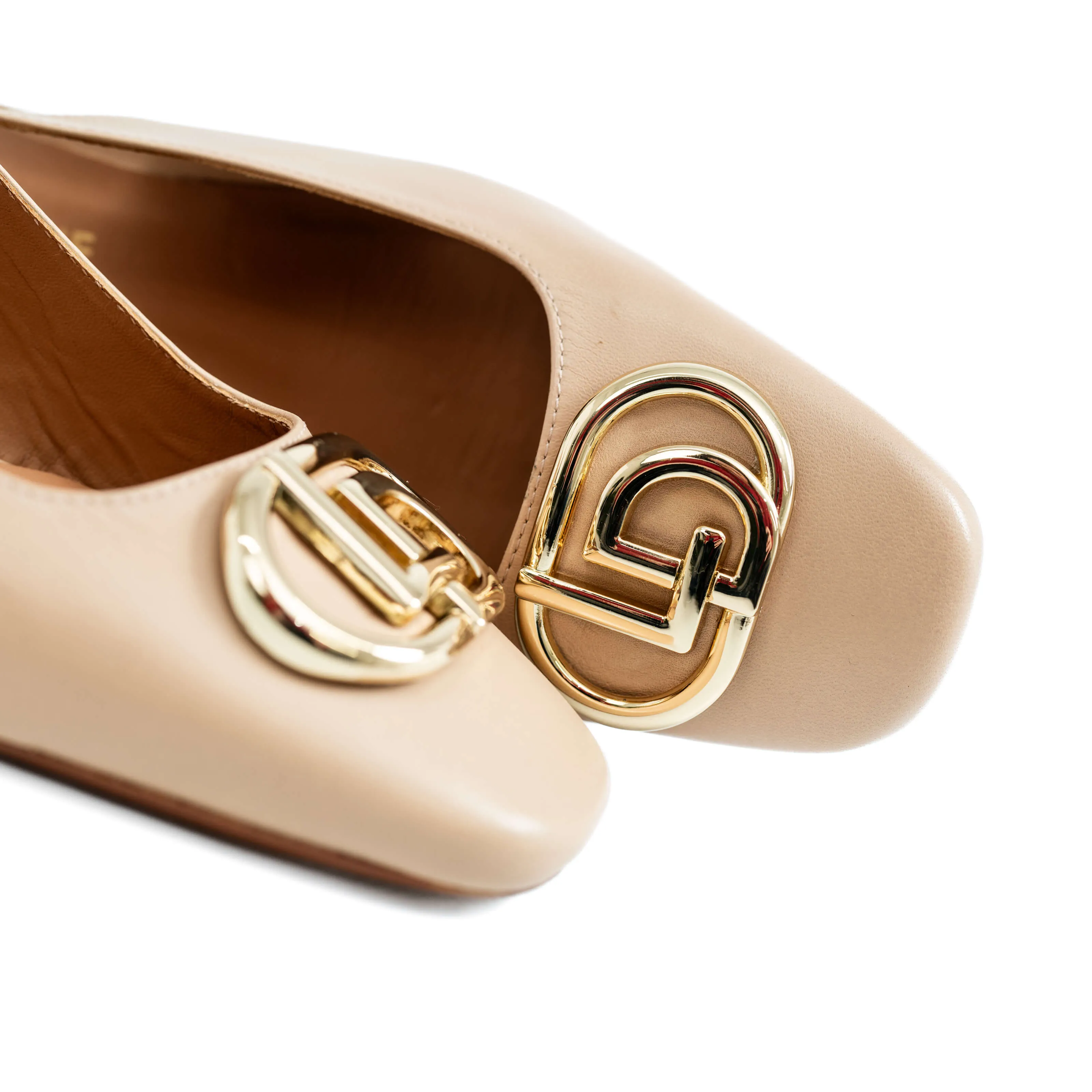 LODI LOVE Cream Leather Slingback Court Shoes