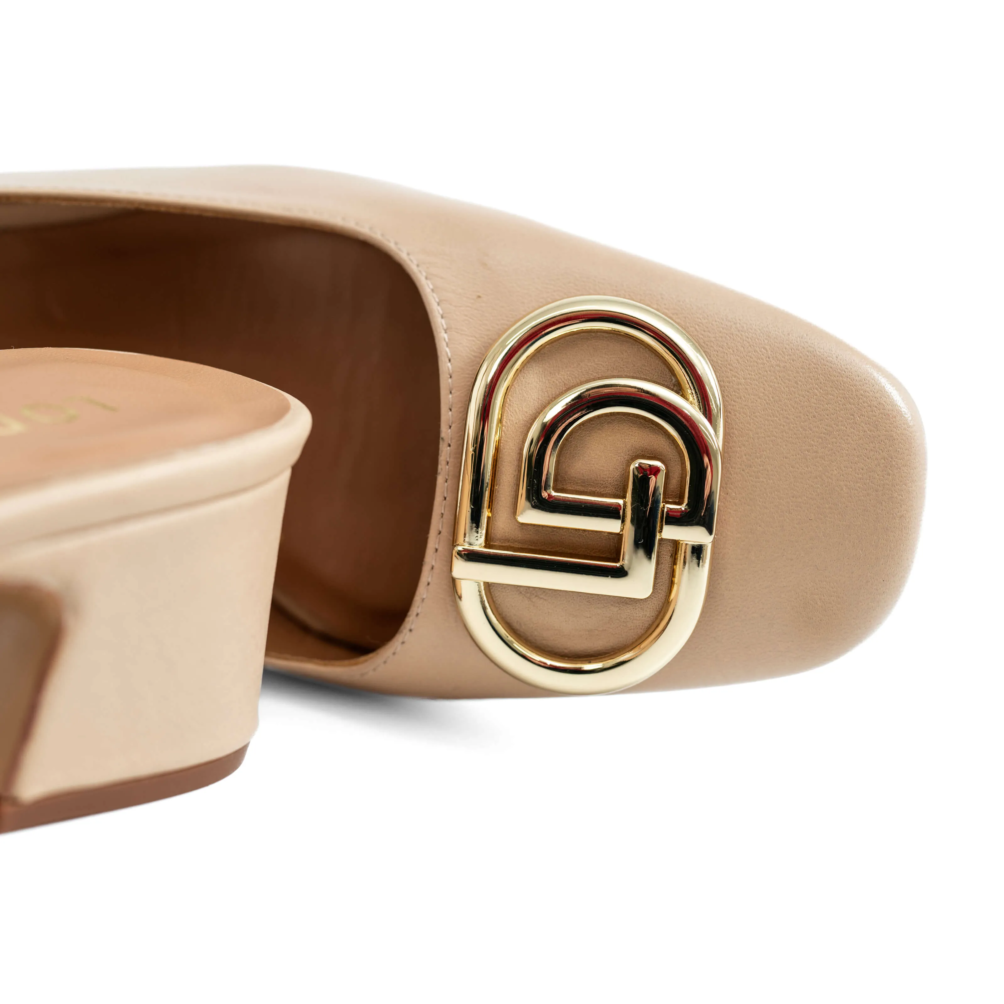 LODI LOVE Cream Leather Slingback Court Shoes