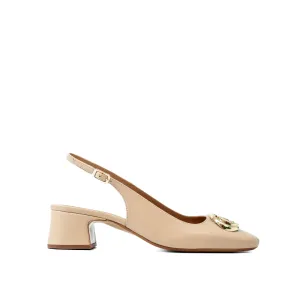 LODI LOVE Cream Leather Slingback Court Shoes