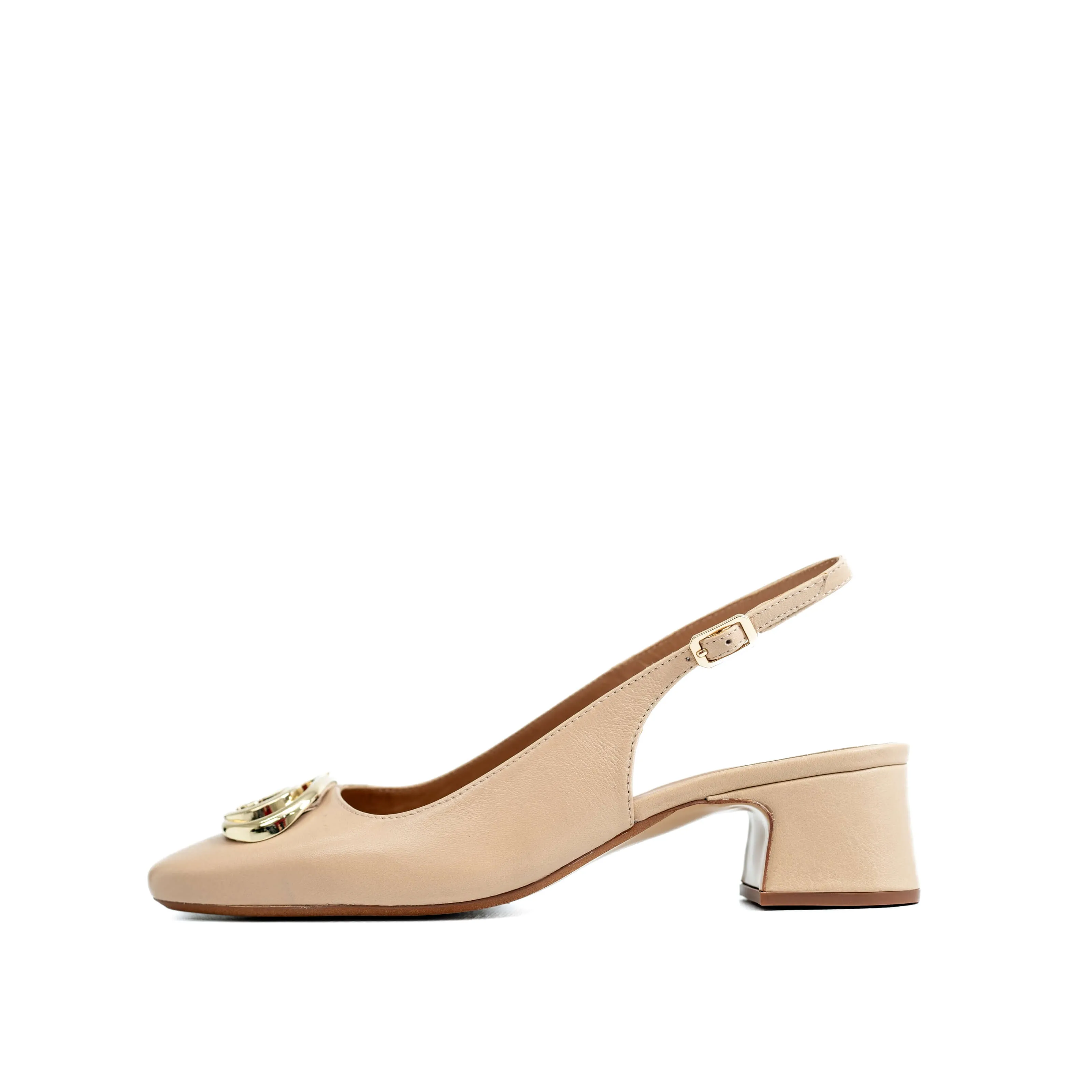 LODI LOVE Cream Leather Slingback Court Shoes