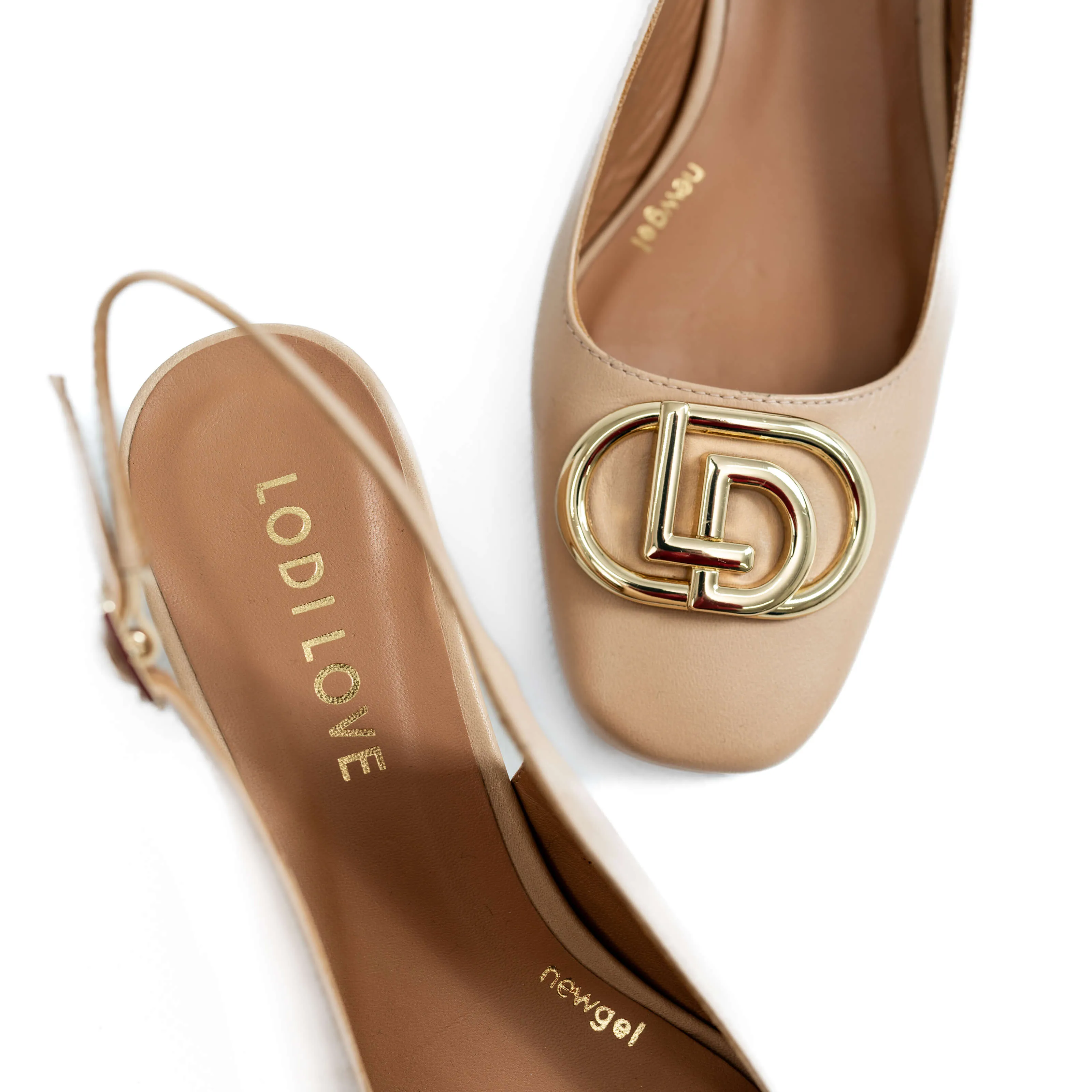 LODI LOVE Cream Leather Slingback Court Shoes