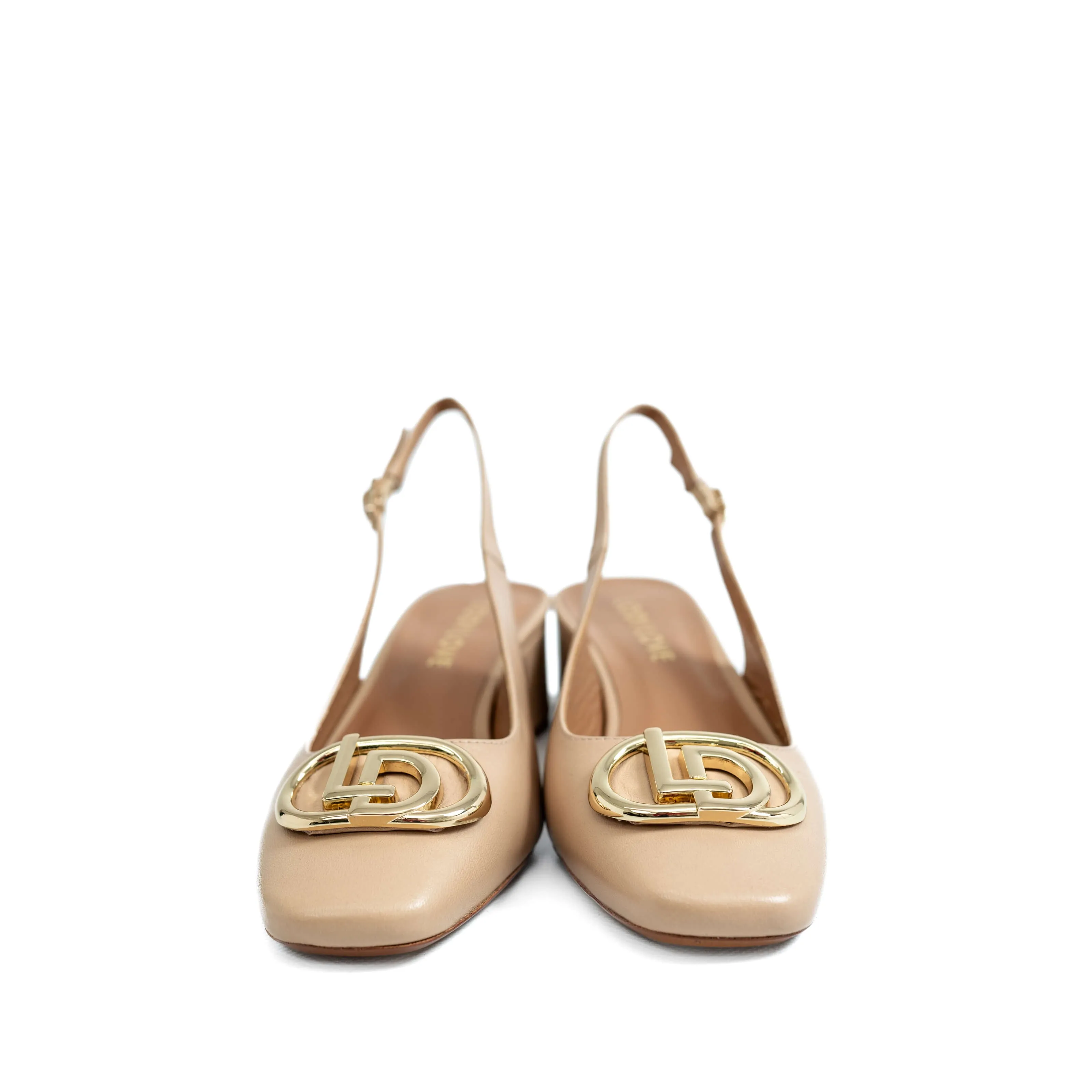 LODI LOVE Cream Leather Slingback Court Shoes