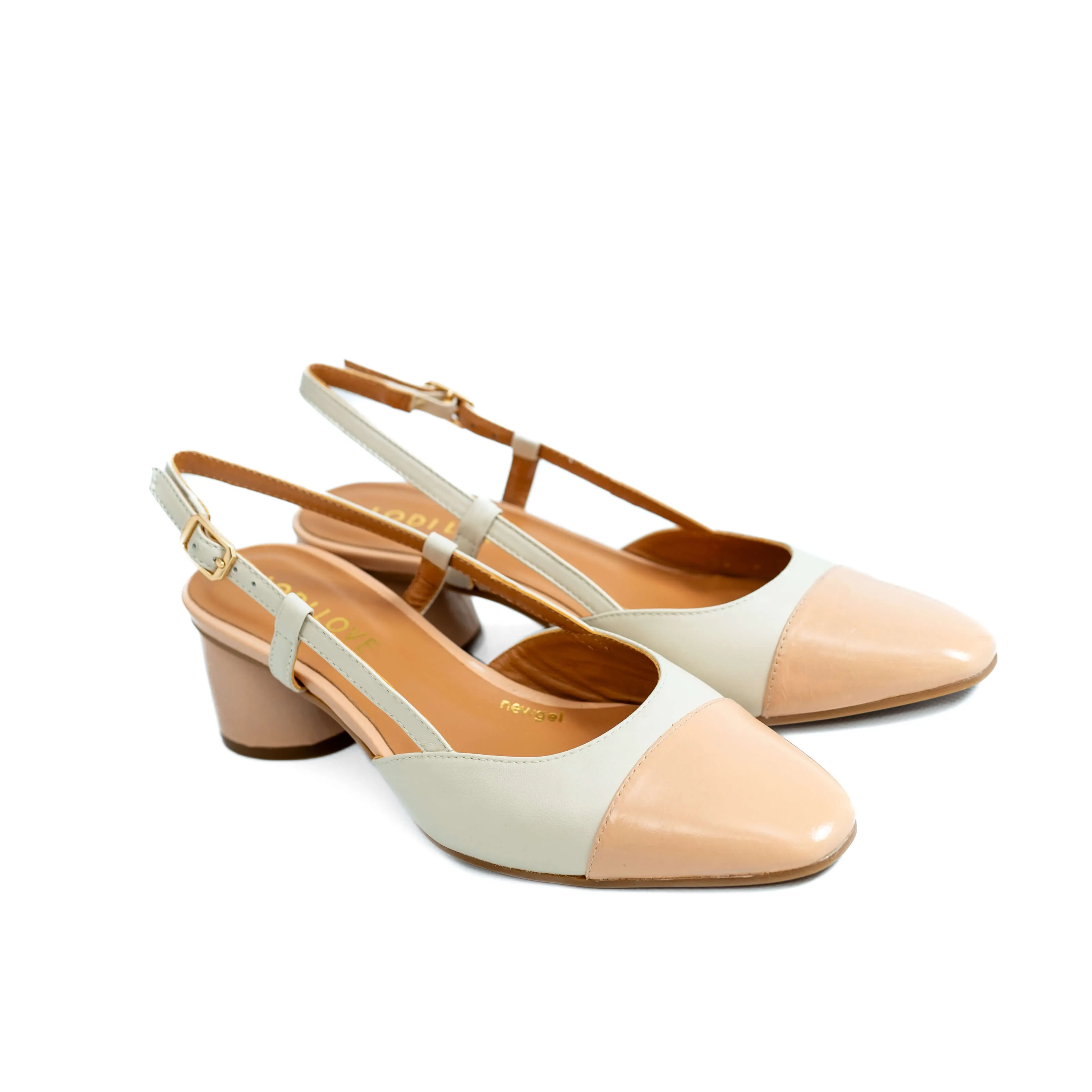 LODI LOVE ROL4343 Nude & Cream Slingback Pumps
