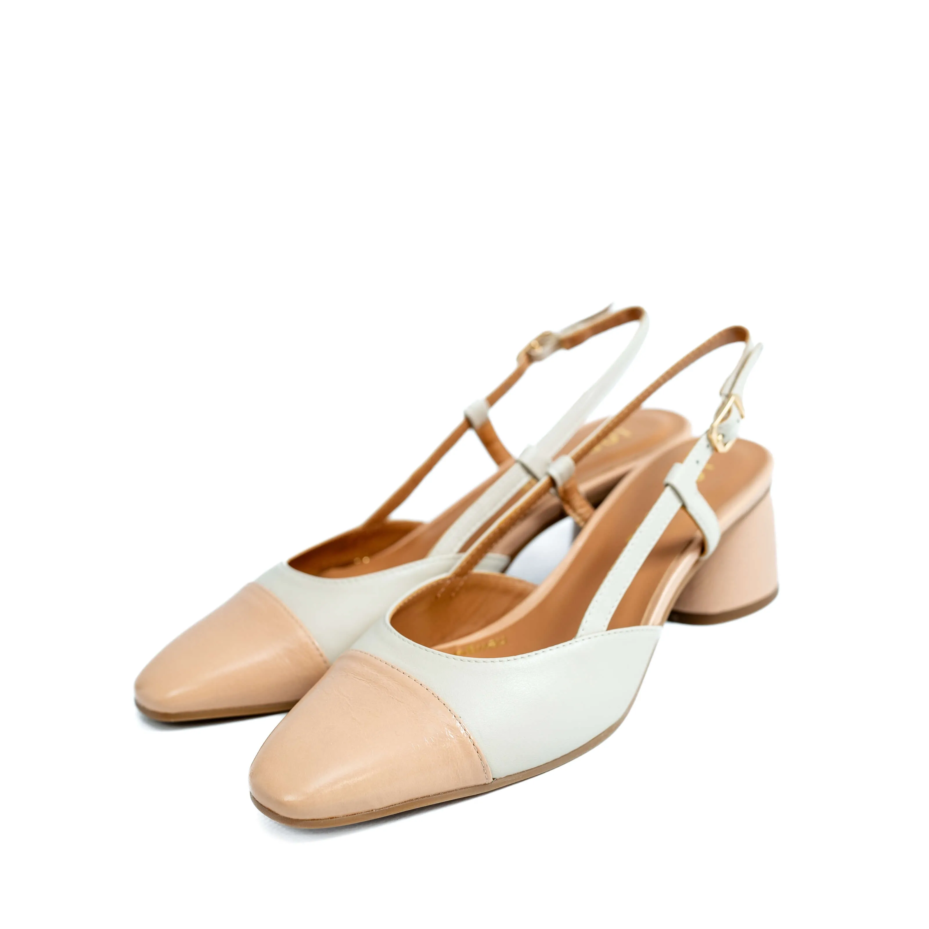 LODI LOVE ROL4343 Nude & Cream Slingback Pumps