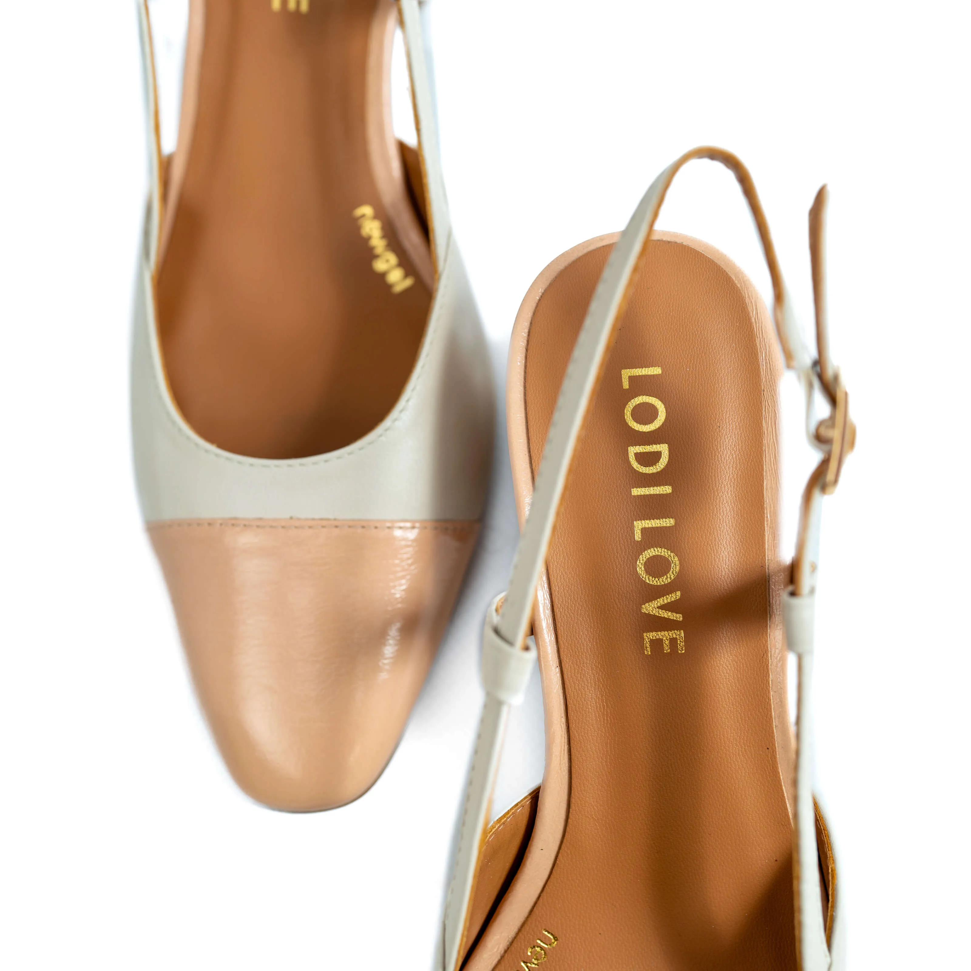 LODI LOVE ROL4343 Nude & Cream Slingback Pumps