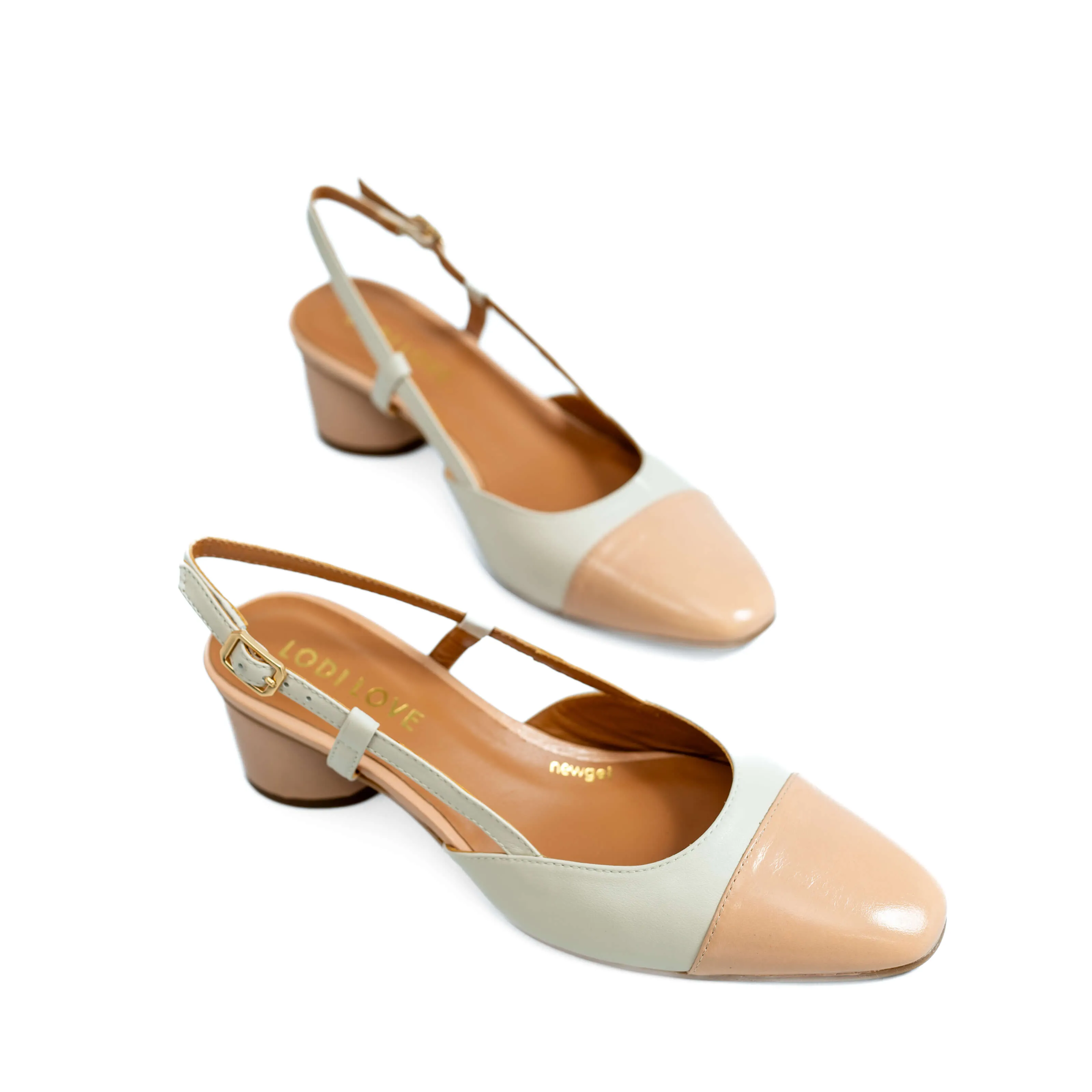 LODI LOVE ROL4343 Nude & Cream Slingback Pumps