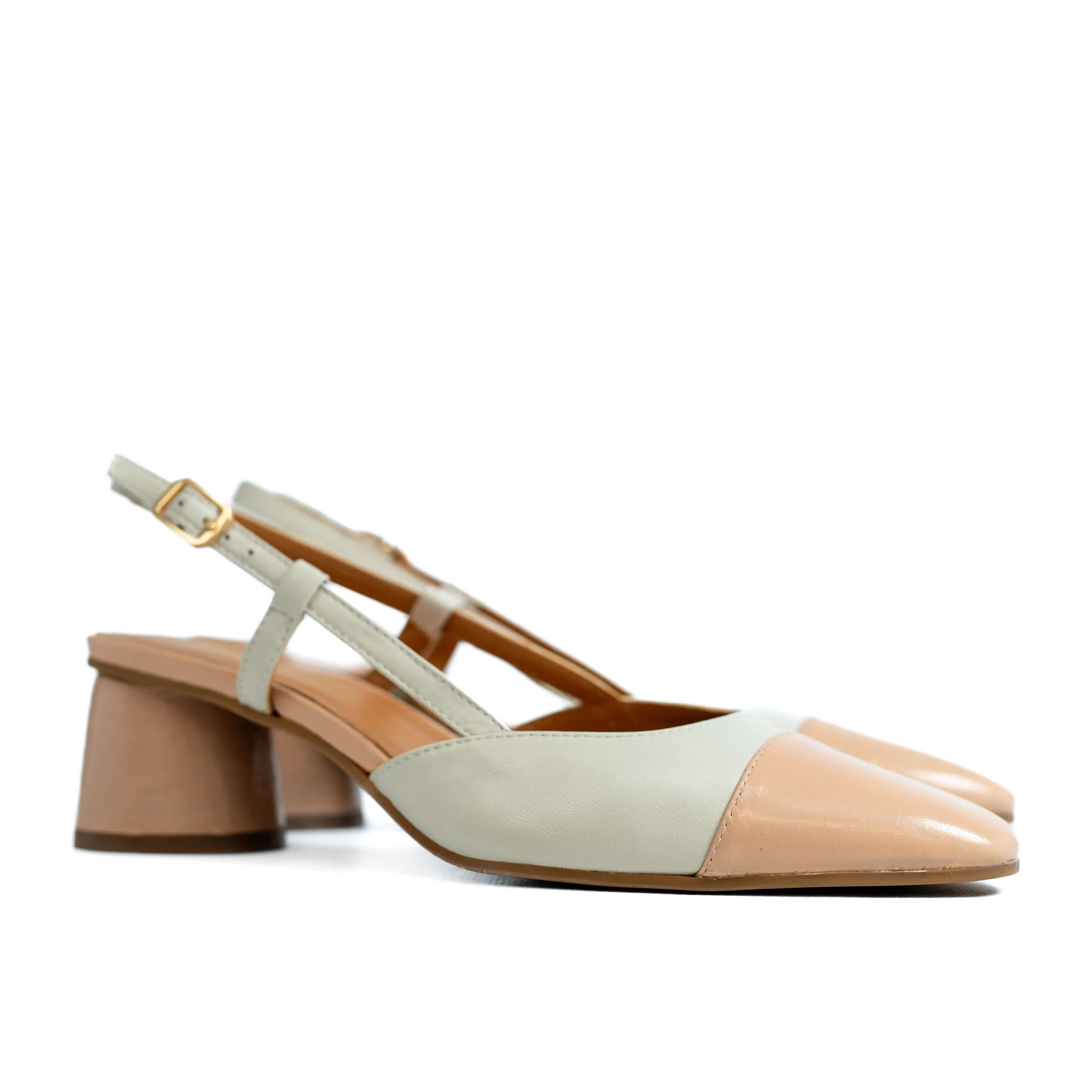 LODI LOVE ROL4343 Nude & Cream Slingback Pumps