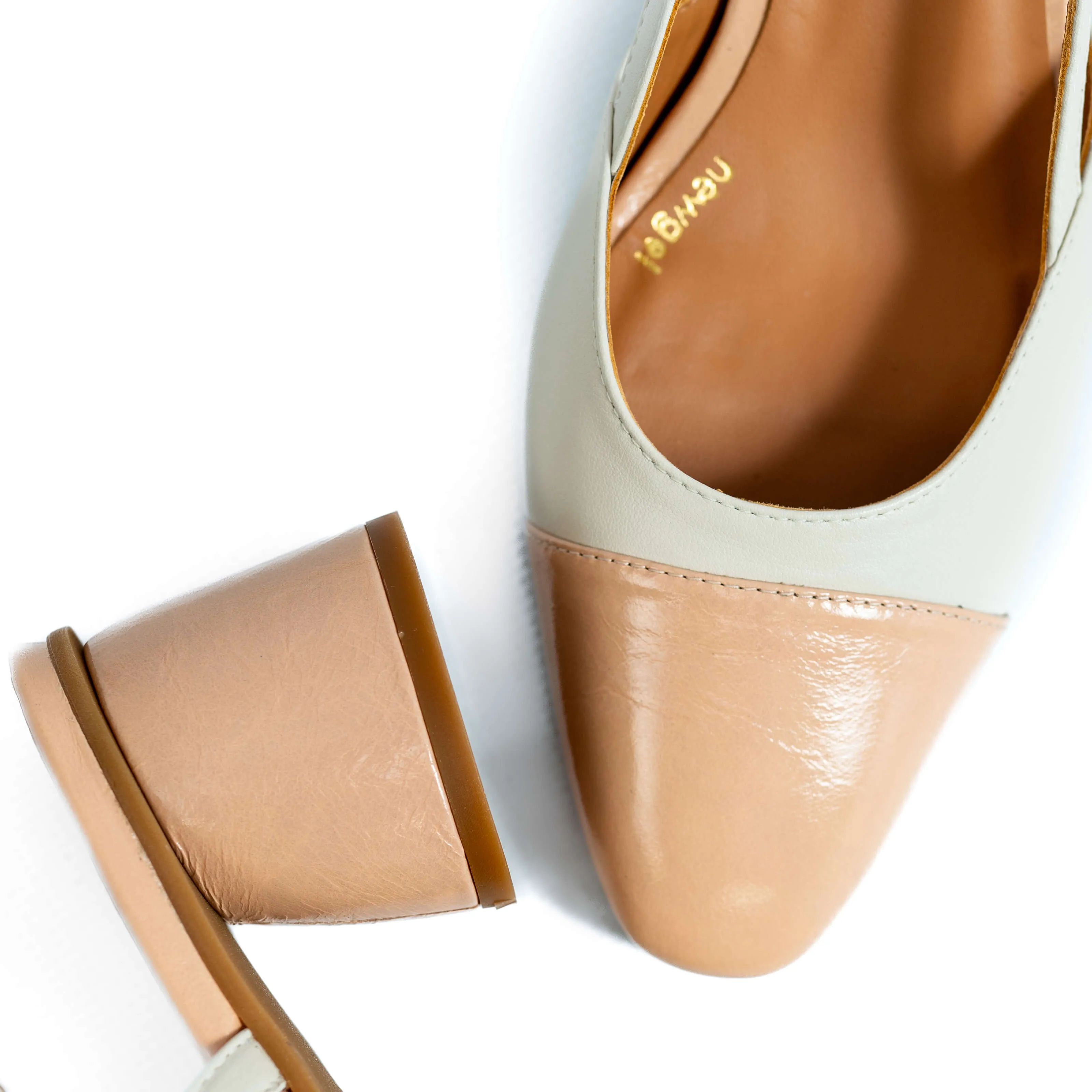 LODI LOVE ROL4343 Nude & Cream Slingback Pumps