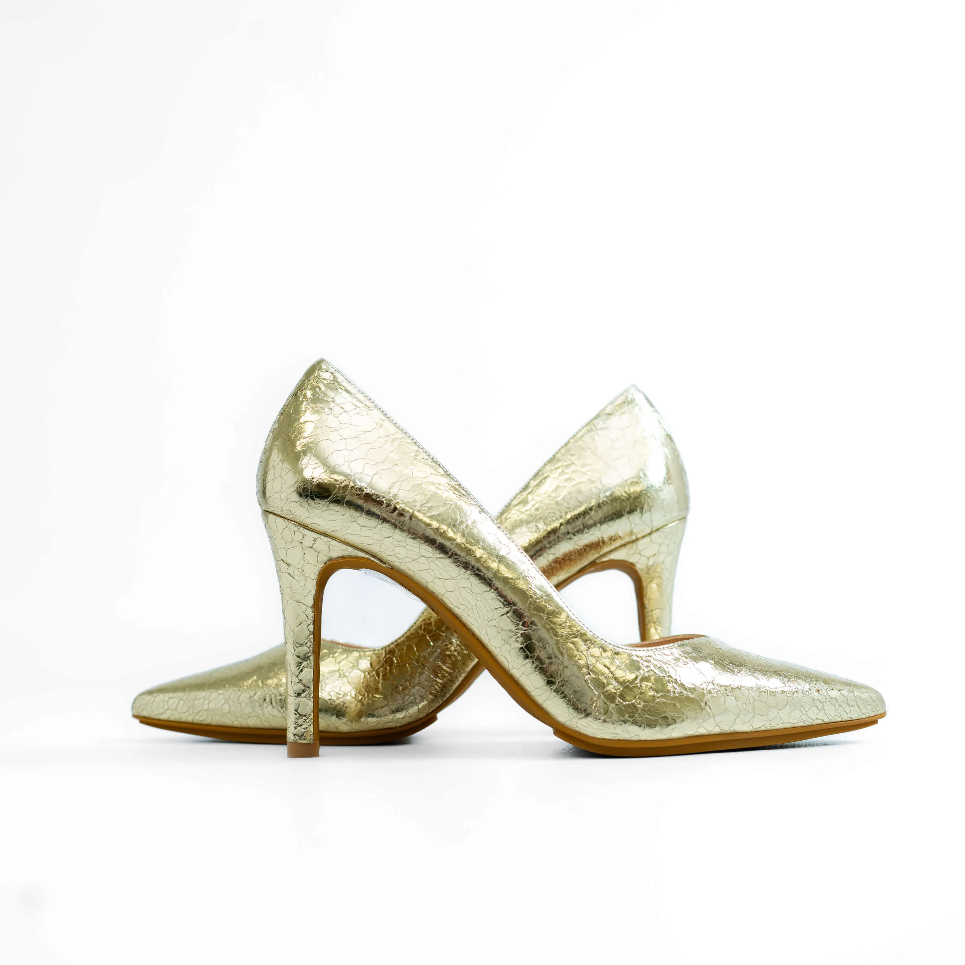 LODI Rabot Gold Leather Court Shoes