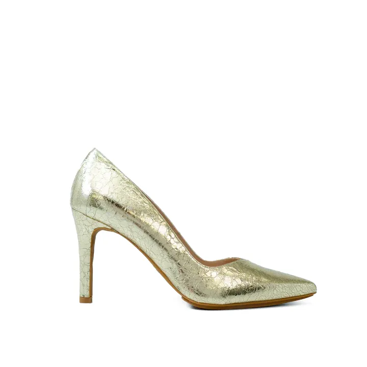 LODI Rabot Gold Leather Court Shoes