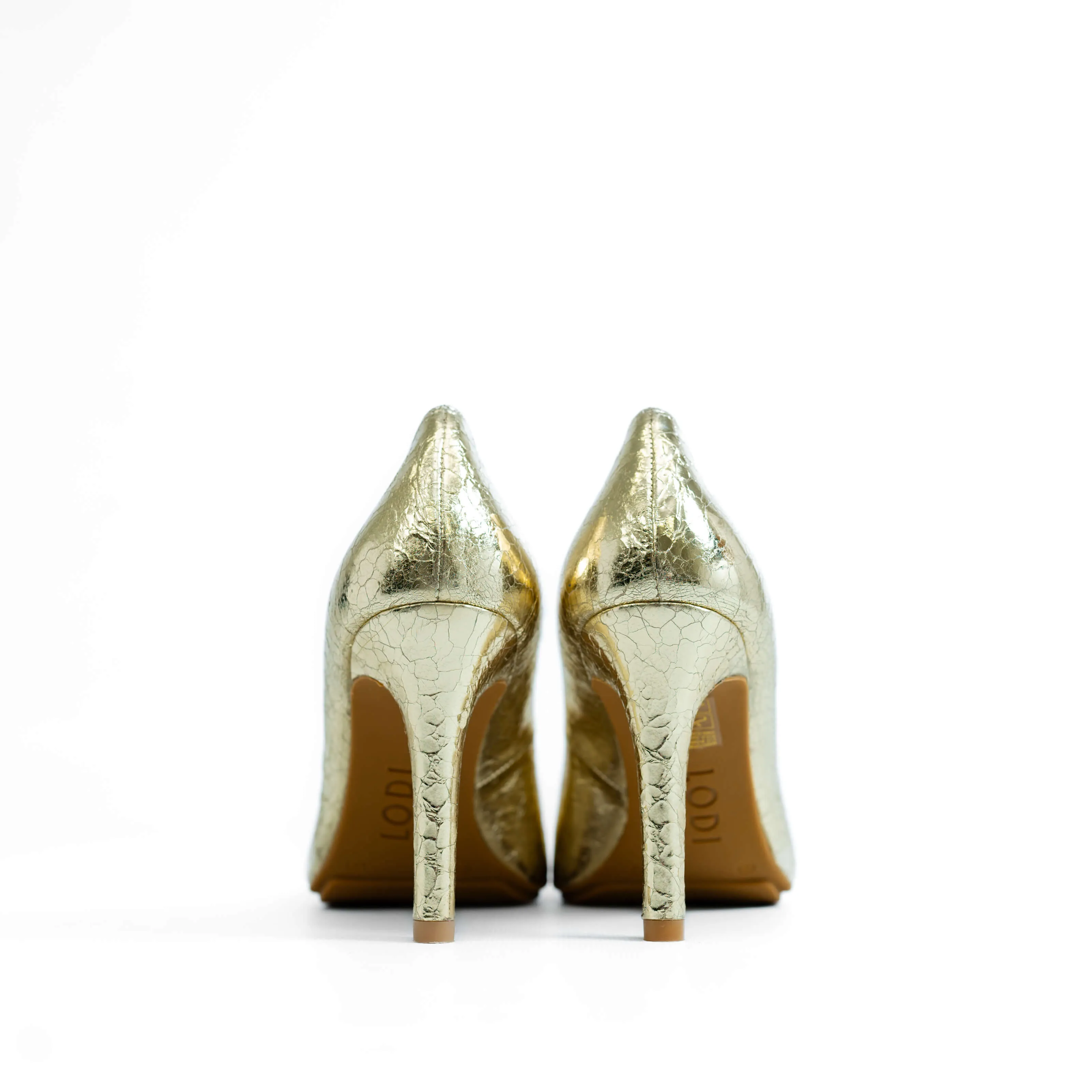 LODI Rabot Gold Leather Court Shoes