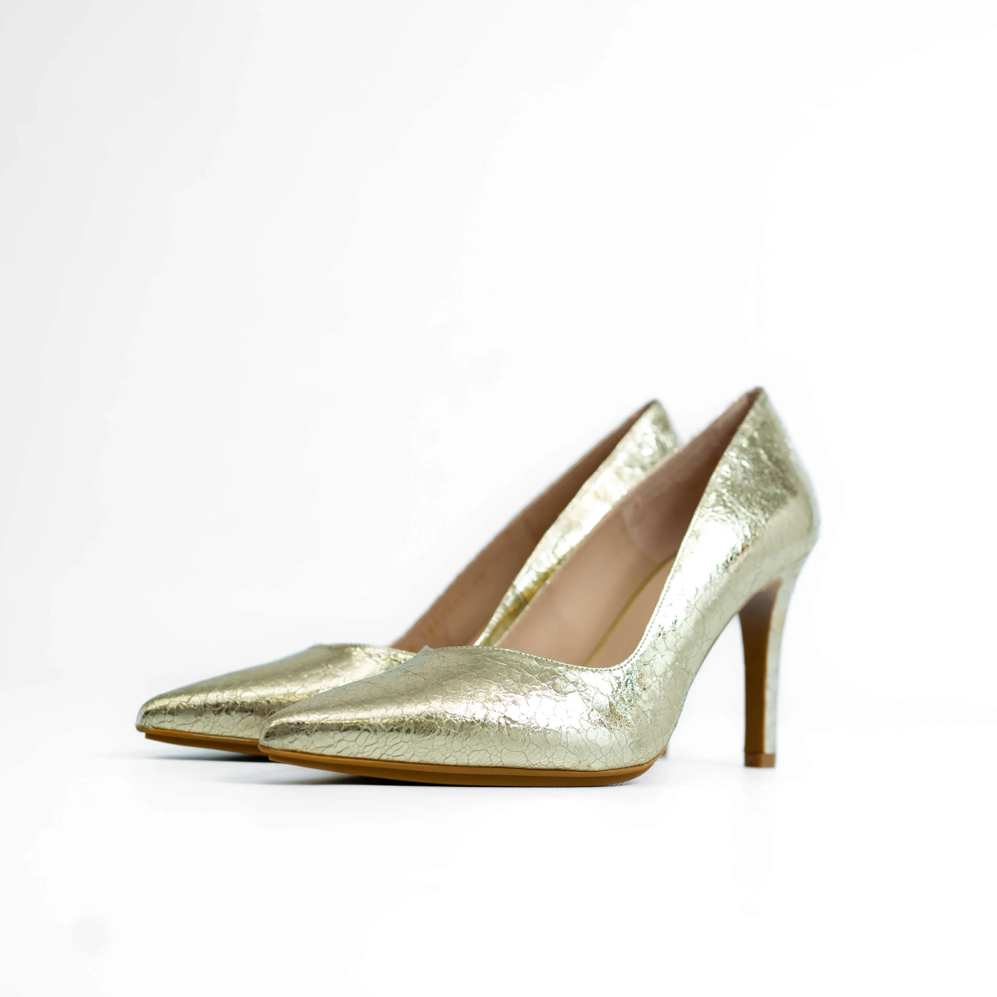 LODI Rabot Gold Leather Court Shoes