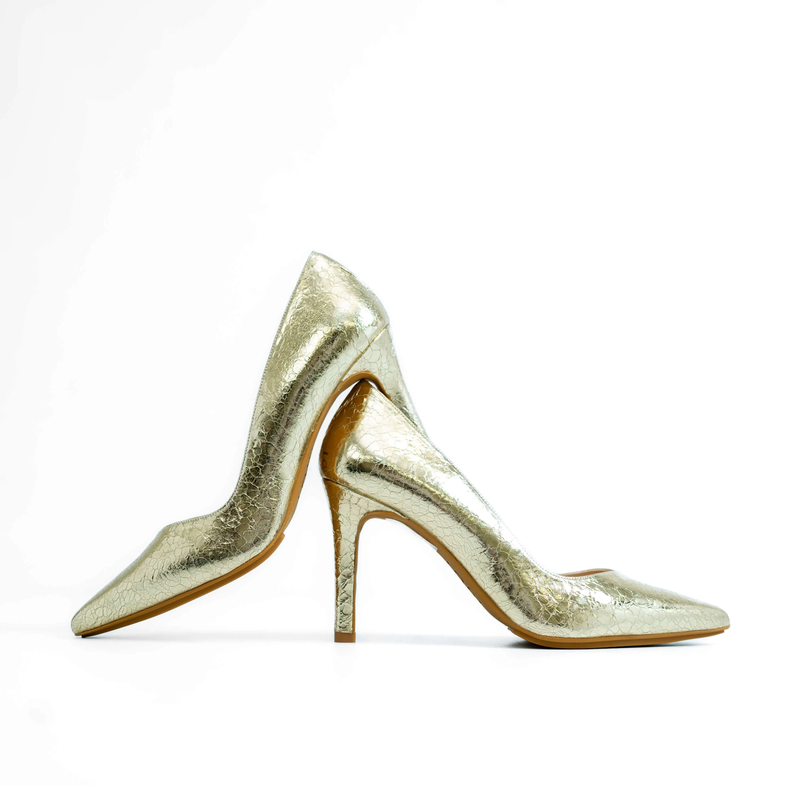 LODI Rabot Gold Leather Court Shoes