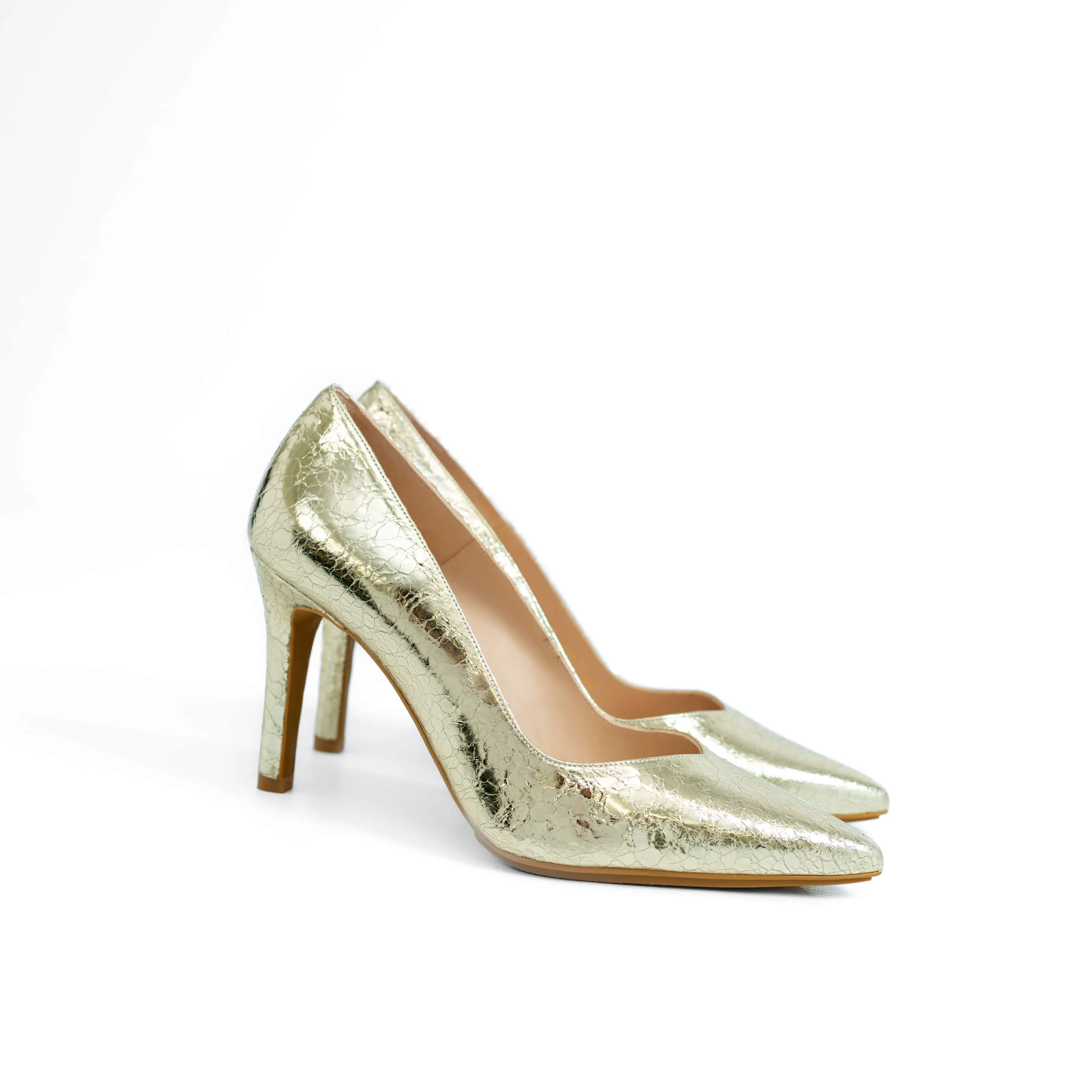 LODI Rabot Gold Leather Court Shoes