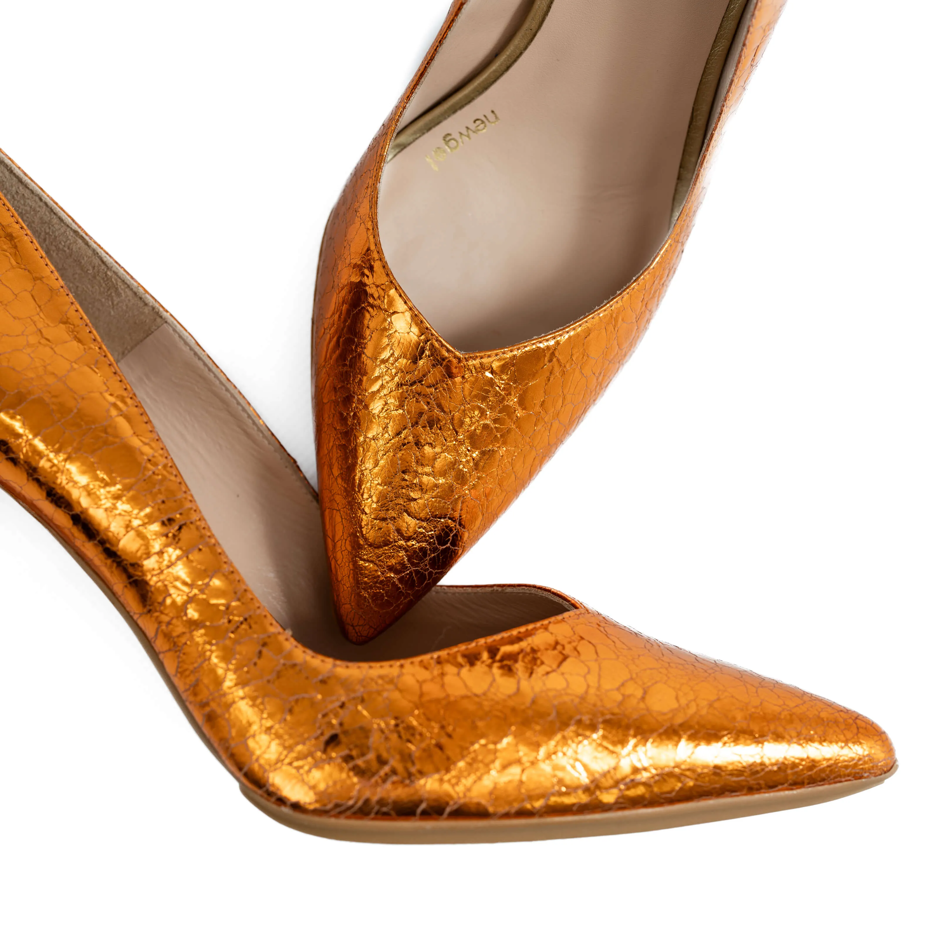 LODI Rabot Orange Leather Court Shoes