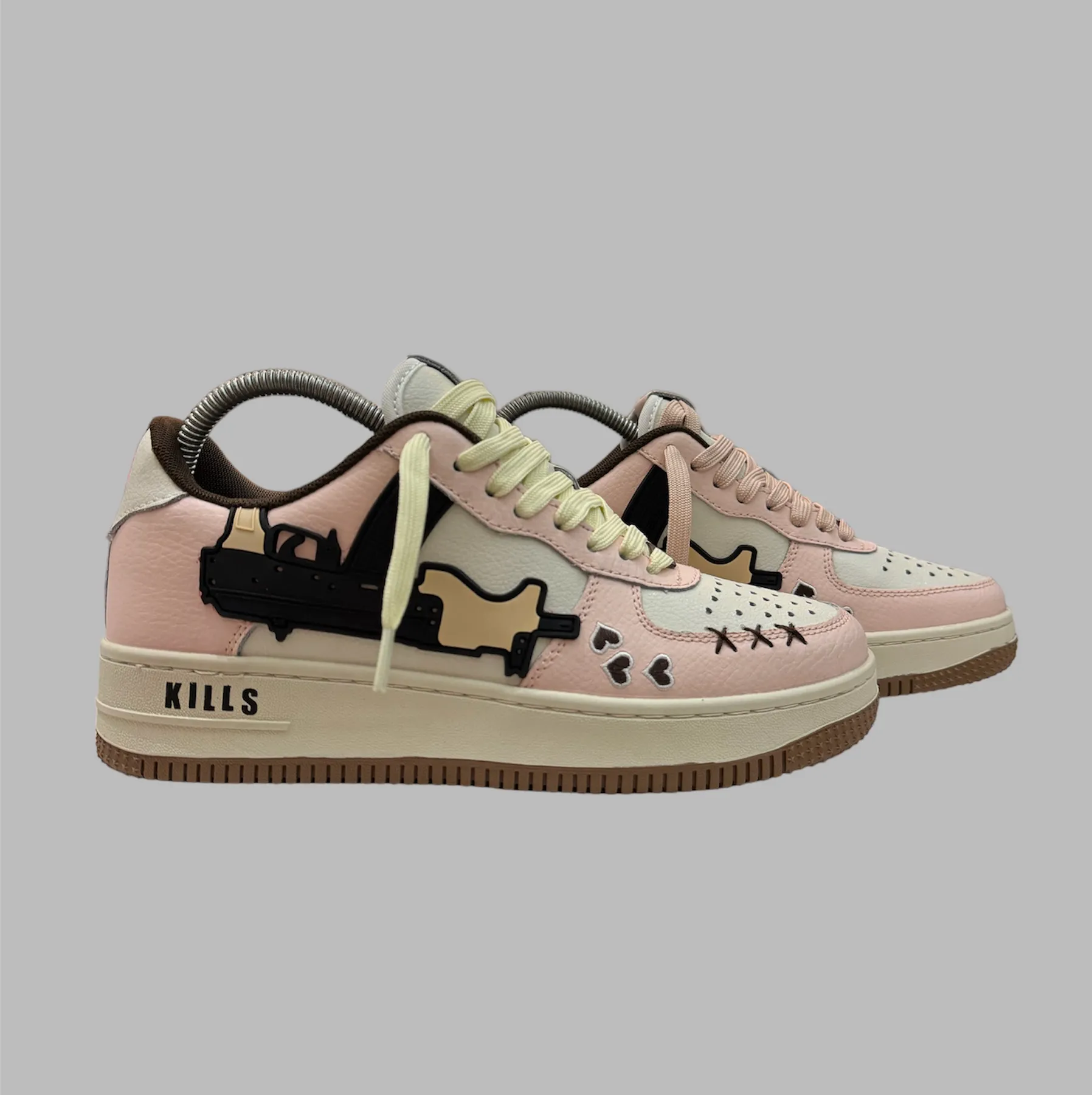 Love Kills Silence Golden Shoes Pink