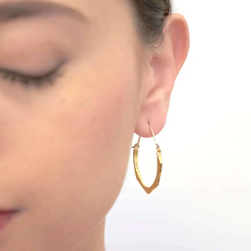 LUNA GOLD BRUSHED HOOP EARRINGS