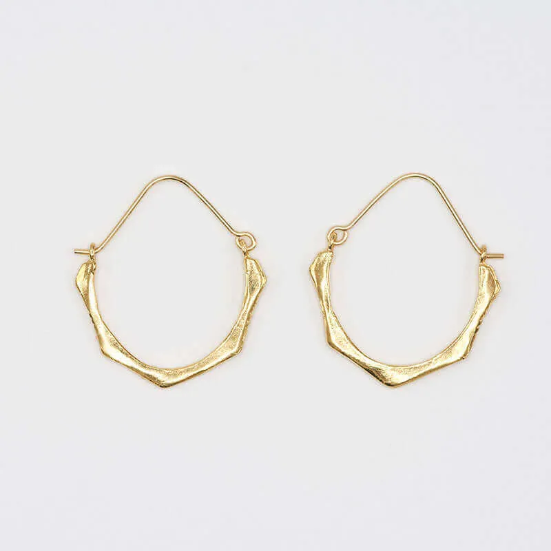 LUNA GOLD BRUSHED HOOP EARRINGS