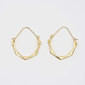 LUNA GOLD BRUSHED HOOP EARRINGS