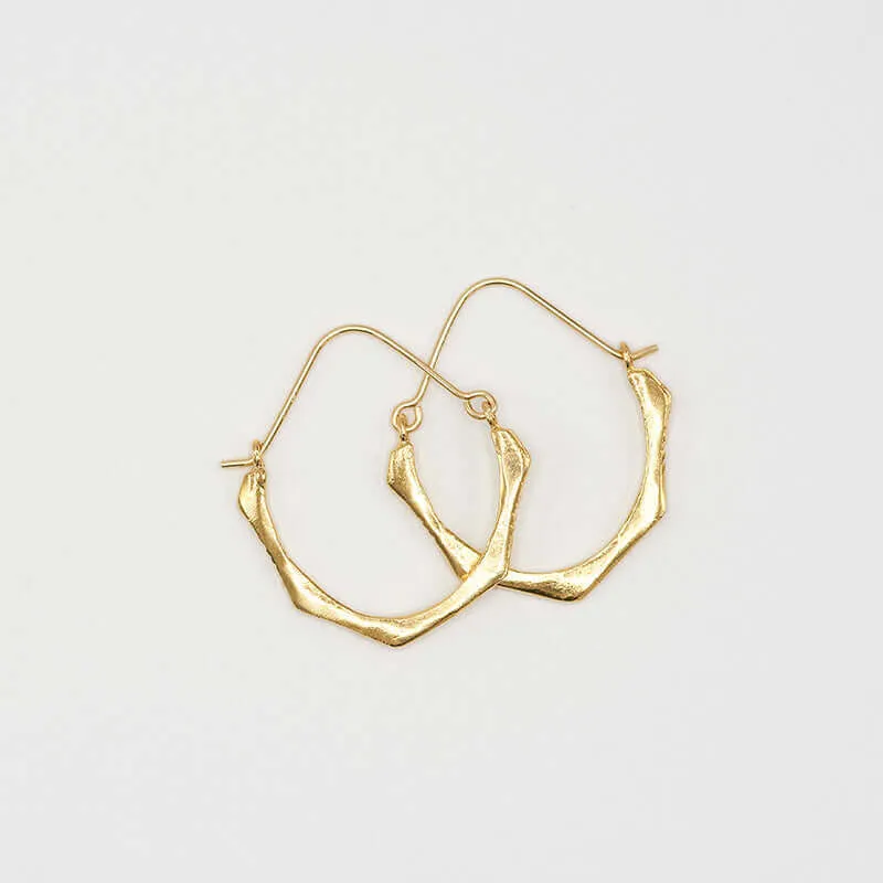 LUNA GOLD BRUSHED HOOP EARRINGS
