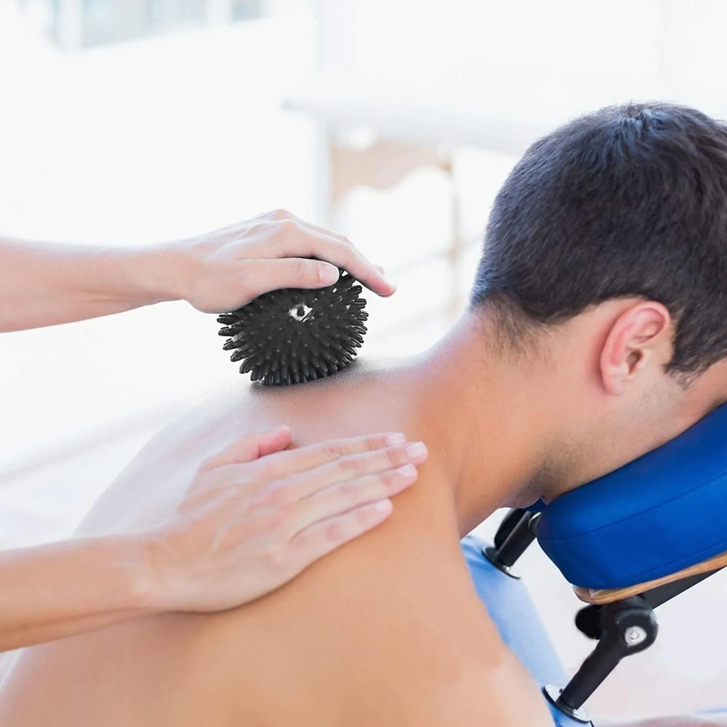 Massage Ball - Spiky for Deep Tissue Back Massage | Foot Massager | Plantar Fasciitis & All Over Body Deep Tissue Muscle Therapy - Your Compact Muscle Roller | Diameter: 8 cm (Black)