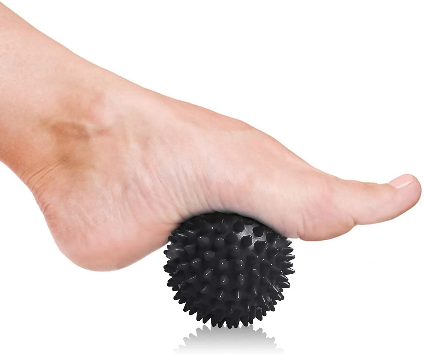 Massage Ball - Spiky for Deep Tissue Back Massage | Foot Massager | Plantar Fasciitis & All Over Body Deep Tissue Muscle Therapy - Your Compact Muscle Roller | Diameter: 8 cm (Black)