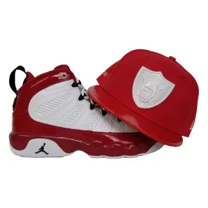 Matching New Era Oakland Raiders Fitted Hat For Jordan 9 Gym Red