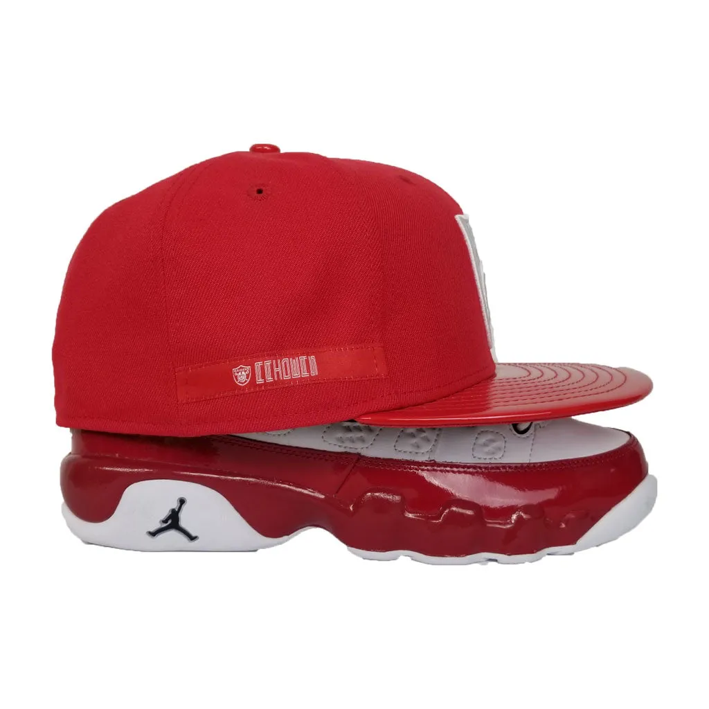 Matching New Era Oakland Raiders Fitted Hat For Jordan 9 Gym Red