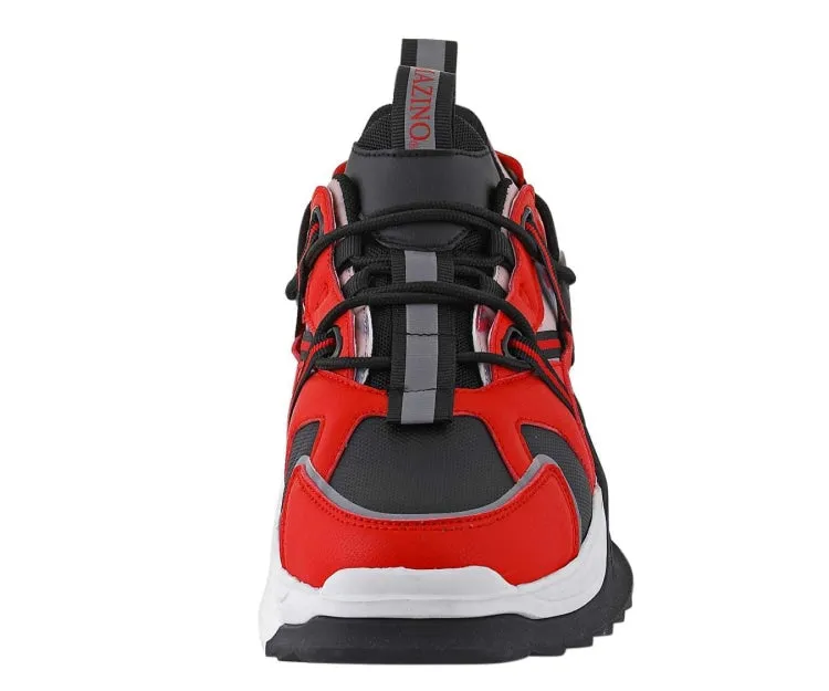 Mazino Storm Chunky Sneakers Men’s Vegan Black Red