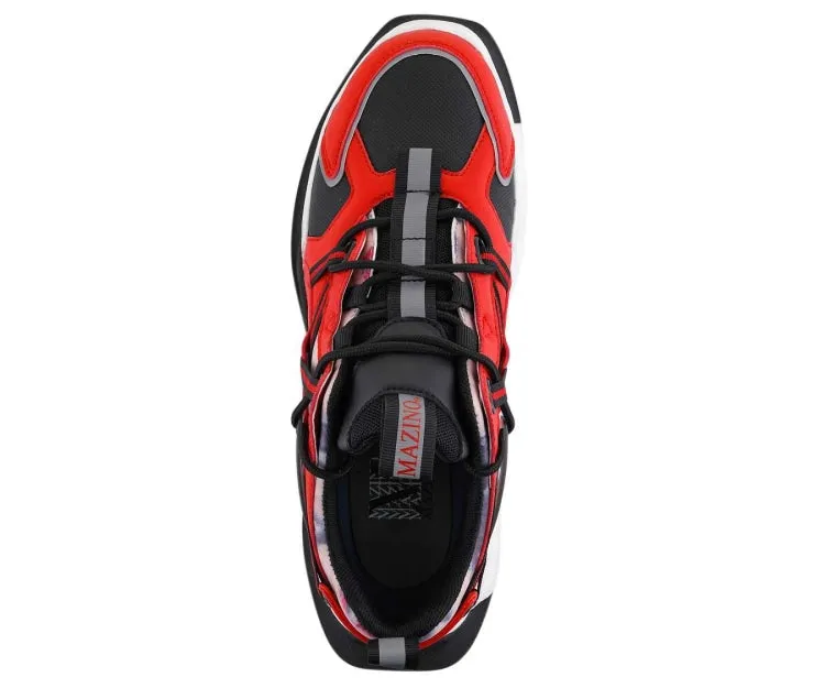 Mazino Storm Chunky Sneakers Men’s Vegan Black Red