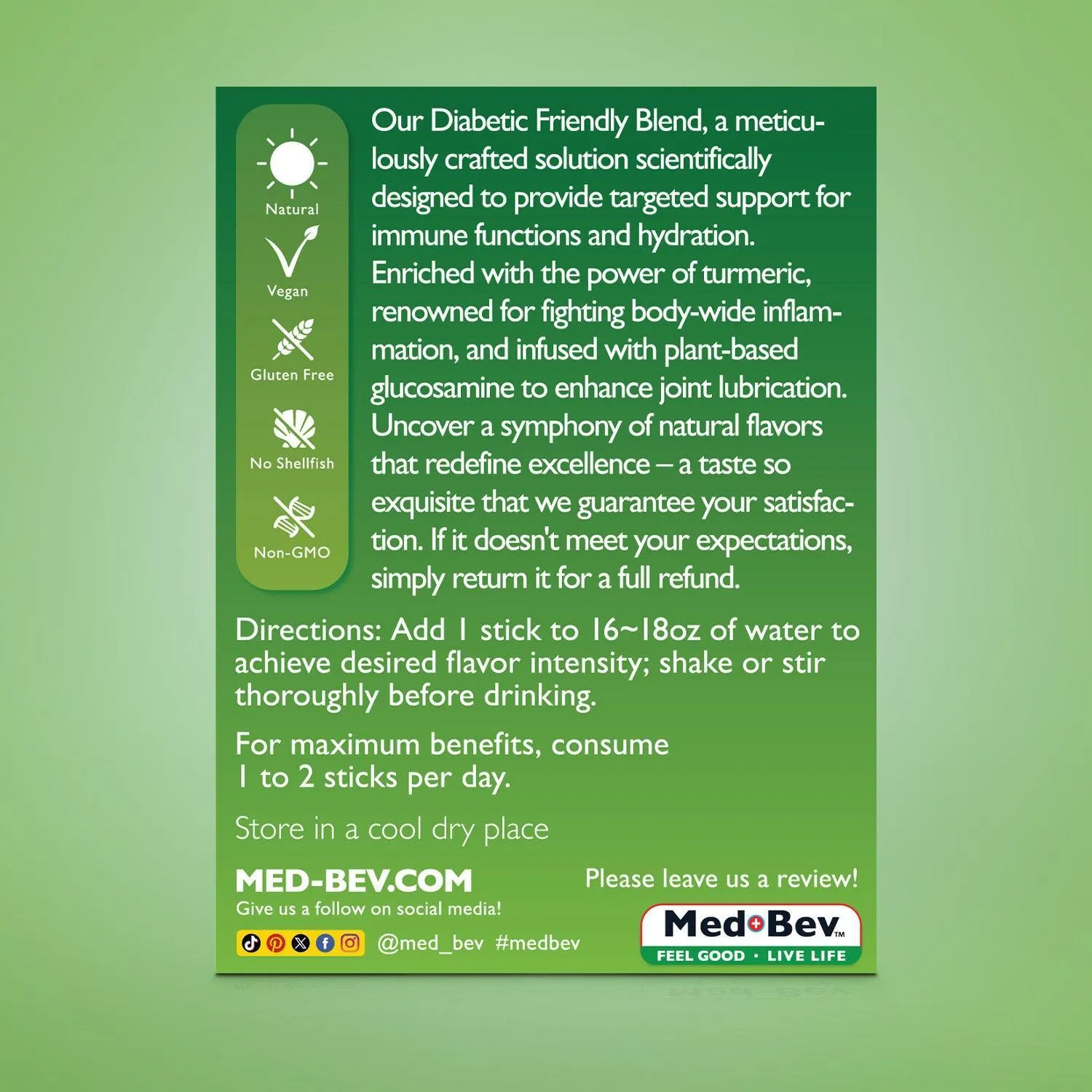 Med-Bev Limeade Singles to Go – Natural & Sugar-Free Drink Mix