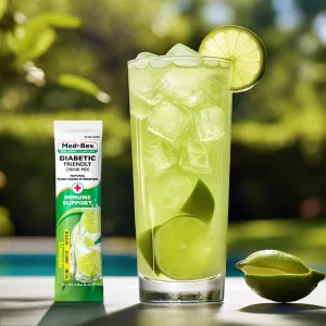 Med-Bev Limeade Singles to Go – Natural & Sugar-Free Drink Mix